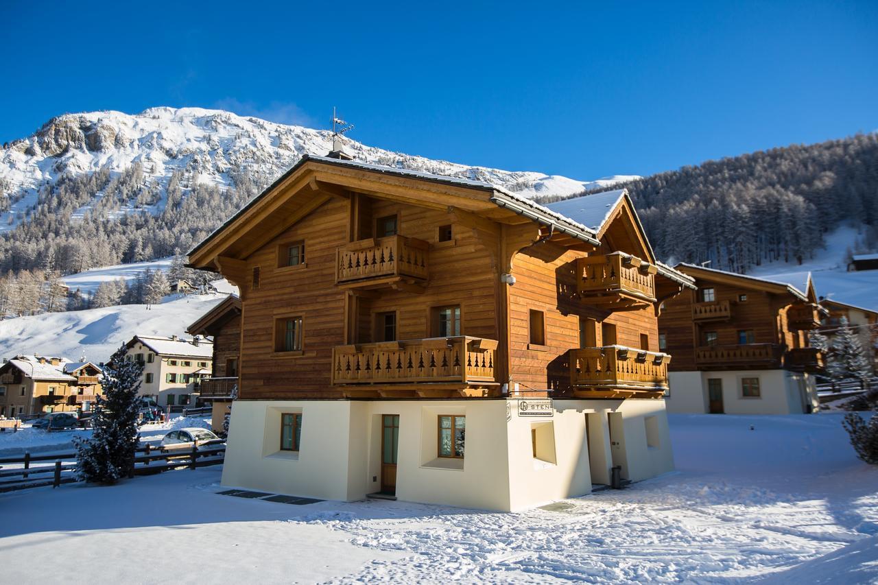 Les Fleurs Bleues Aparthotel Livigno Exterior foto